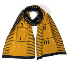 Centimeter sjaal blauw-oker