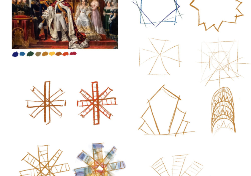 Ontwerpschetsen broche Etoile